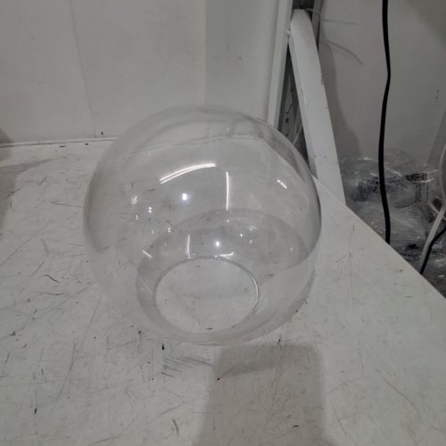 GRAND BRASS LAMPS NECKLESS GLASS LAMPOST GLOBE BALL- 8" X 8" WITH 4" HOLE - CLEAR (MODEL: SHACG08NLC) image 2