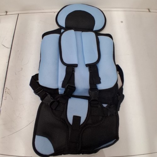 PORTABLE CHILD SAFETY CAR SEAT CUSHION - BLUE AND BLACK image 2