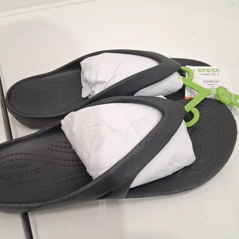 WOMENS CROCS KADEE II FLIP FLOP - 8 - BLACK (STYLE:202492) image 2