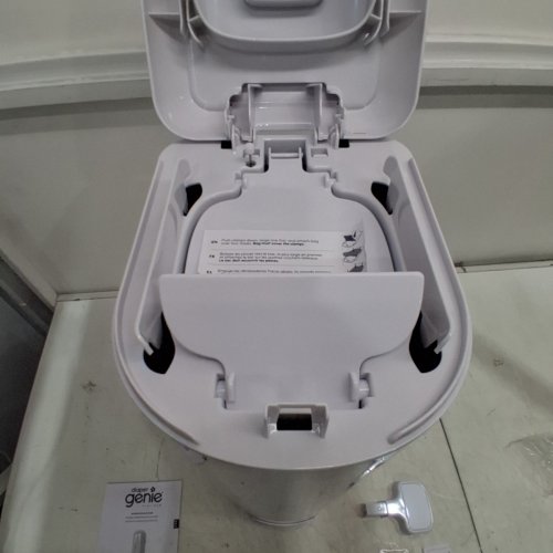 DIAPER GENIE PLATINUM DIAPER STAINLESS STEEL DIAPER PAIL WITH EASY ROLL REFILL - WHITE image 4