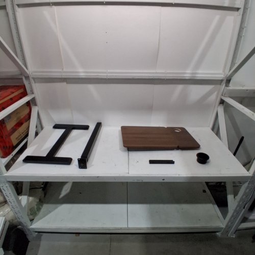 BIZUM ADJUSTABLE BEDSIDE TABLE WITH SWIVEL HIDDEN WHEELS PNEUMATIC ROLLING DESK - 19.3" X 15.8" TABLETOP; 29.7"–43.3" HEIGHT - BROWN AND BLACK image 3