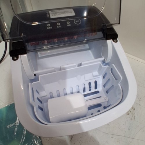 EUHOMY COUNTERTOP ICE MAKER MACHINE WITH HANDLE, BASKET AND SCOOP - MAKES 26LB/DAY - BLACK (MODEL: IM001-BBL-CAEH) image 4