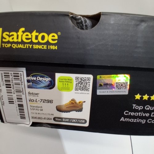 SAFETOE SAFETY SHOES - 8 - BROWN / YELLOW (STYLE: L-7296) image 2