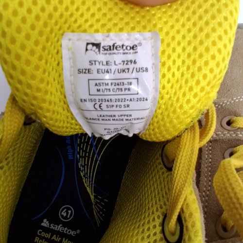 SAFETOE SAFETY SHOES - 8 - BROWN / YELLOW (STYLE: L-7296) image 5