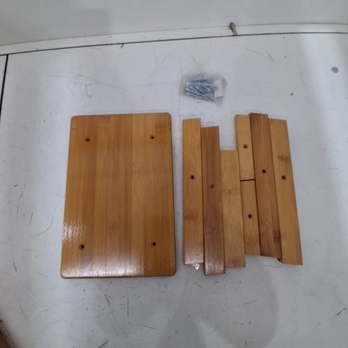 WOODEN PORTABLE SMALL SQUARE STOOL/BENCH - LIGHT WOOD image 2