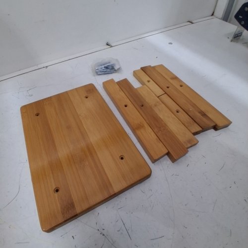 WOODEN PORTABLE SMALL SQUARE STOOL/BENCH - LIGHT WOOD image 3
