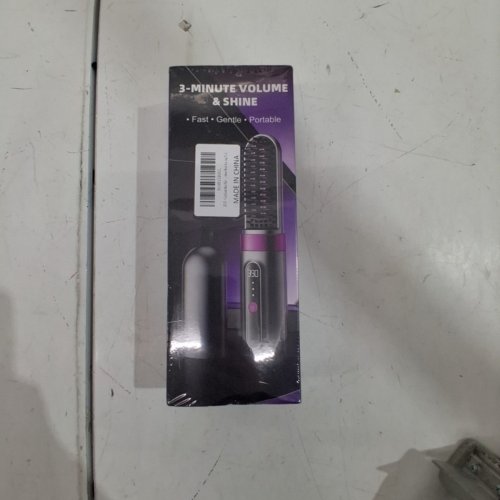 VEGANOVA CORDLESS HAIR STRAIGHTENING BRUSH - BLACK/PINK image 2