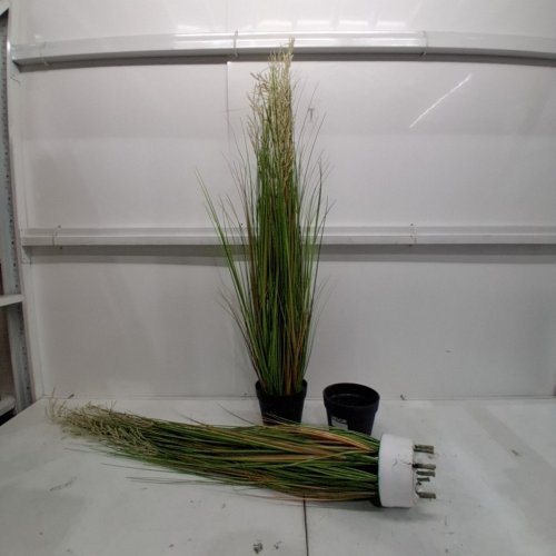 2PK VEVOR ARTIFICIAL CATTAIL REED PLANT IN PREMIUM POT - 35" - GREEN (MODEL:SS006) image 2