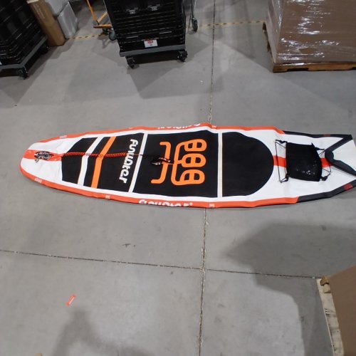 FUNWATER INFLATABLE STAND UP PADDLE BOARD W/ CASE, PUMP, TRAVEL BACKPACK & ACCESSORIES, 11' SUP BOARD - ORANGE/WHITE (MODEL: SUPFW01A) image 2