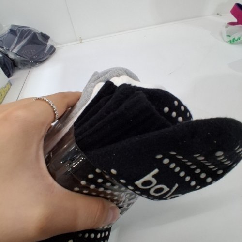 6PR WOMEN'S BALA GRIP GRIPPY SOCKS - ONE SIZE- WHITE/GREY/BLACK (STYLE: 1993572) image 3