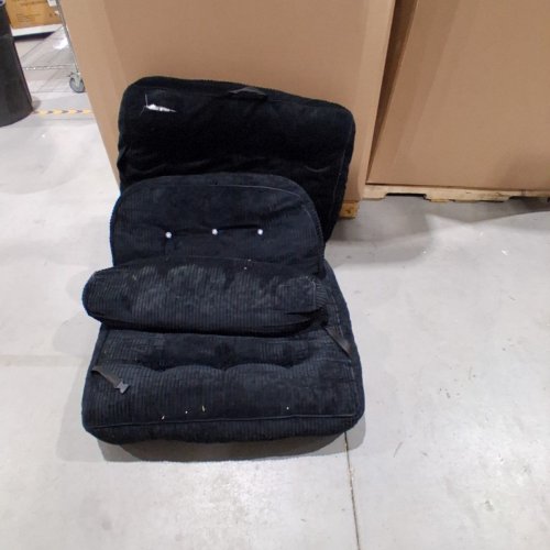 FOLDING SOFA BED WITH PILLOW AND BACK SUPPORT - CORDUROY BLACK image 2