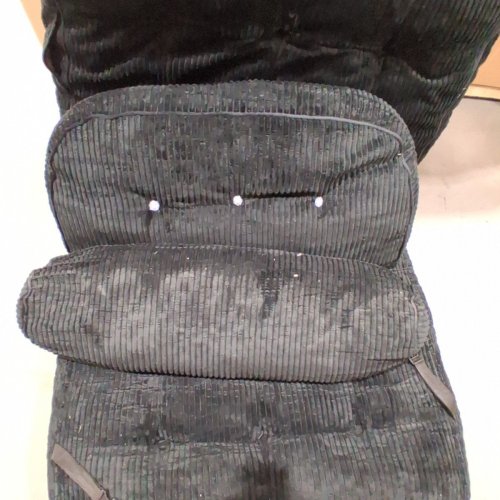 FOLDING SOFA BED WITH PILLOW AND BACK SUPPORT - CORDUROY BLACK image 3