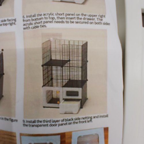 LARGE INDOOR CAT CAGE WITH LITTER BOX - 42" - BLACK image 2