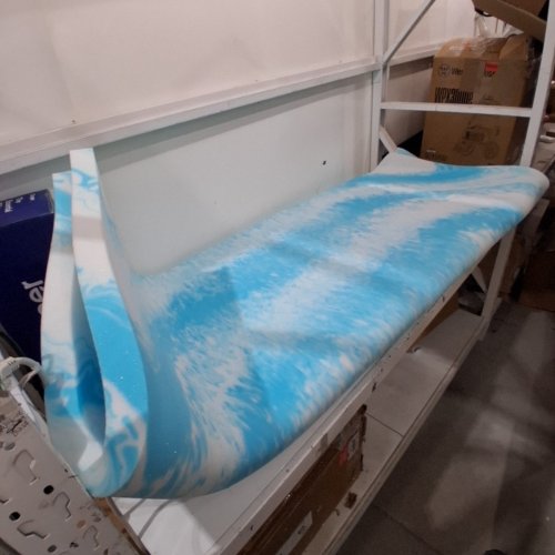 MEMORY FOAM MATTRESS TOPPER - 2" - QUEEN - BLUE\WHITE image 2