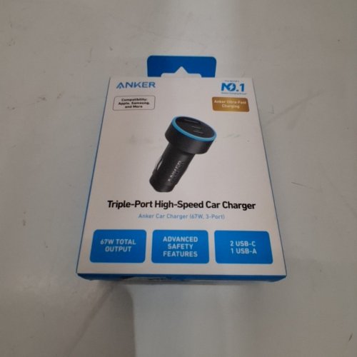 ANKER TRIPLE-PORT FAST CAR CHARGER - 67W - BLACK (MODEL: A2736H11-1) image 4