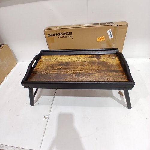 SONGMICS BED TRAY TABLE WITH BAMBOO FOLDING LEGS RUSTIC BROWN - (MODEL:ULLD106B01) image 2
