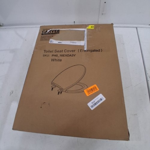 GARVEE SOFT CLOSE HINGE NON-SLIP ELONGATED TOILET SEAT - 18.5" - WHITE (MODEL: PH0_16EXDA3Y) image 3