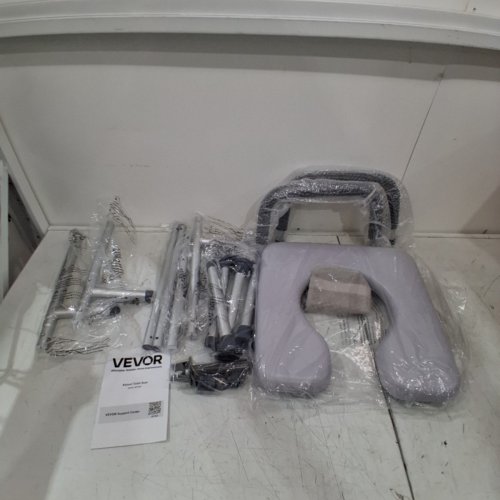 4-LEG RAISED TOILET SEAT WITH ADJUSTABLE HEIGHT AND ARMS - 400LBS MAX - GREY (MODEL:XZY402) image 2