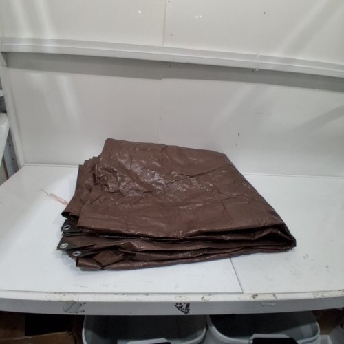 MULTI-PURPOSE LIGHT DUTY RIP STOP TARP - 7.5FT X 19FTF - DARK BROWN image 2