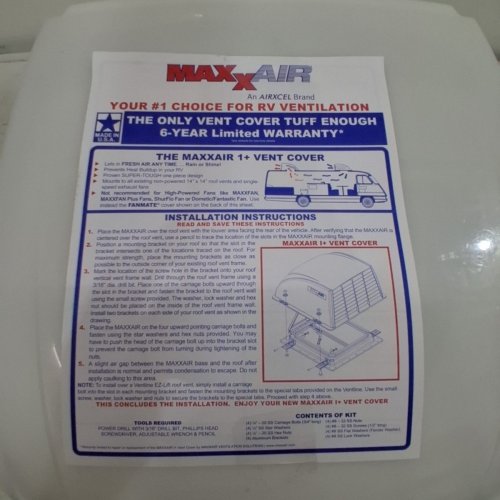 MAXXAIR ORIGINAL RV ROOF VENT COVER - TRANSLUCENT WHITE image 3
