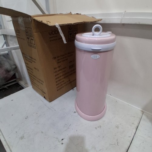 UBBI STEEL DIAPER PAIL WITH SAFETY LOCK & RUBBER SEAL LOCKS IN ODOR - 13GAL - BLUSH PINK image 2
