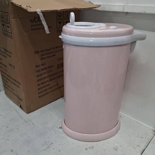 UBBI STEEL DIAPER PAIL WITH SAFETY LOCK & RUBBER SEAL LOCKS IN ODOR - 13GAL - BLUSH PINK image 4