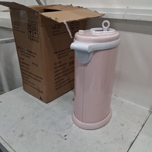 UBBI STEEL DIAPER PAIL WITH SAFETY LOCK & RUBBER SEAL LOCKS IN ODOR - 13GAL - BLUSH PINK image 5