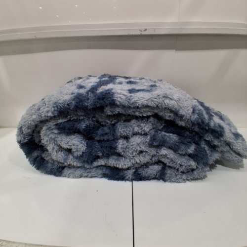 TENNOLA PLUSH HIGH PILE TIE-DYED area RUG FLUFFY - 5FTX8FT - BLUE image 2
