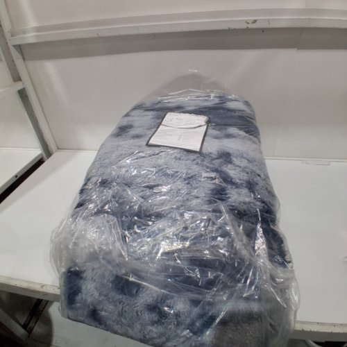 TENNOLA PLUSH HIGH PILE TIE-DYED area RUG FLUFFY - 5FTX8FT - BLUE image 3