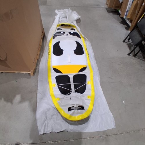 SANTASUP INFLATABLE PADDLE BOARD - 7FT - WHITE / BLACK / YELLOW image 3