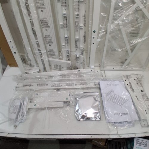 METAL BED FRAME WITH USB CHARGING STATION - FULL - WHITE (MODEL: SA-60009-6) image 3