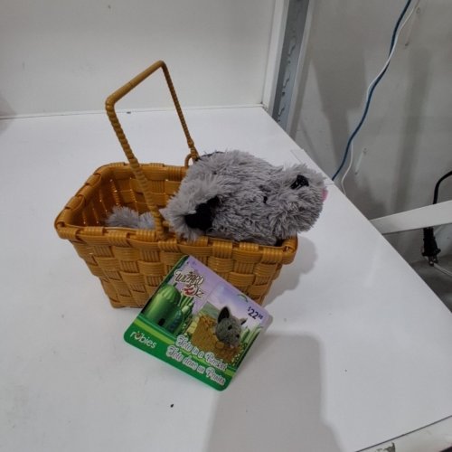 THE WIZARD OF OZ PLUSH TOTO IN A BASKET - GRAY/TAN image 3
