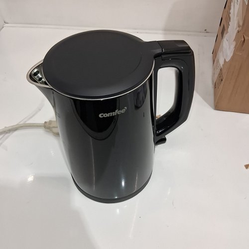 COMFEE ELECTRIC DOUBLE WALL STAINLESS STEEL INTERIOR KETTLE - 1.5L - 1500W - BLACK (MODEL: CKT001) image 3