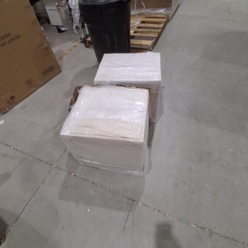 2PK 2 DRAWER BED SIDE TABLE WITH ROUND LEGS - CREAM image 4