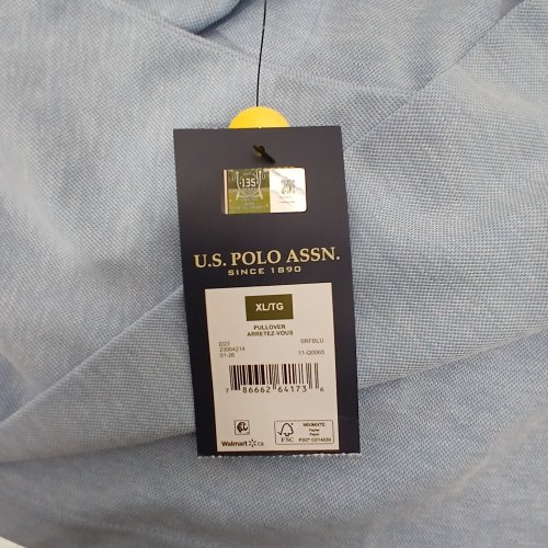 MENS U.S. POLO ASSN. QUARTER-ZIP PULLOVER - XL- BLUE image 2