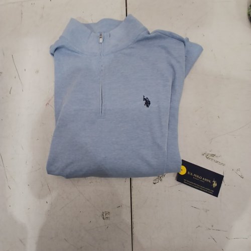 MENS U.S. POLO ASSN. QUARTER-ZIP PULLOVER - XL- BLUE image 3