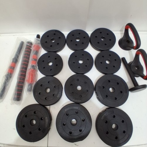 18PC GARVEE ADJUSTABLE 4-IN-1 DUMBBELL SET FOR HOME GYM - 44 LBS - BLACK AND RED image 3