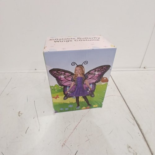 INFLATABLE LIGHT-UP BUTTERFLY WINGS COSTUME - 47" OR TALLER - PURPLE AND BLACK (MODEL: BF-KD) image 2