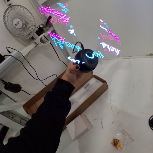3D HOLOGRAPHIC LED FAN PROJECTOR - BLACK image 3