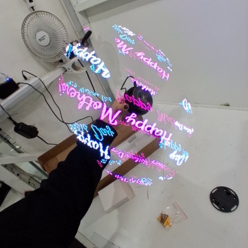 3D HOLOGRAPHIC LED FAN PROJECTOR - BLACK image 4
