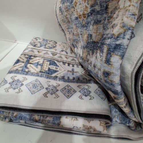 ZESTHOME LARGE AREA RUG FOR LIVING ROOM, NON-SLIP BACKING WASHABLE RUG - 9FT X 12FT - BLUE/WHITE/MULTICLORED image 3