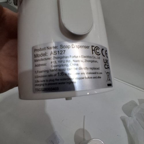 RECHARGEABLE TOUCHLESS AUTOMATIC FOAM SOAP DISPENSER - 11 OZ - WHITE (MODEL: AS127) image 3