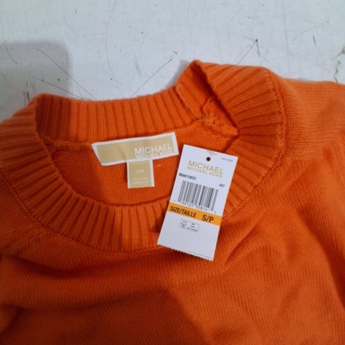 WOMEN'S MICHAEL KORS WOOL & COTTON SWEATER - SMALL - ORANGE (MODEL: MS66113KDX) image 3