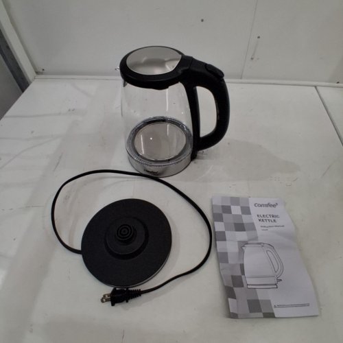 COMFEE GLASS ELECTRIC KETTLE - 1.7L - 1500W - GREY/CLEAR (MODEL: CKT003) image 3