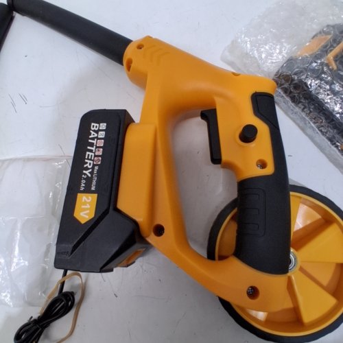 BRUSHLESS GRASS TRIMMER CORDLESS WEED WACKER LAWN MOWER EDGER WITH WHEELS AND BATTERIES - 12" - 21 V - 20000 RPM - YELLOW image 2