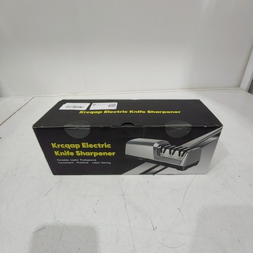 KRCQAP ELECTRIC 3-STAGE DIAMOND ABRASIVE KNIFE SHARPENER - 15° GUIDE ANGLE - STAINLESS STEEL image 6