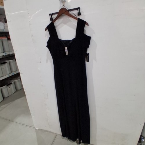 WOMEN'S R&M RICHARDS OFF SHOULDER DIAMANTE DETAIL EVENING MAXI GOWN WITH SIDE SLIT - SIZE 12 - BLACK (STYLE: 1367) image 3