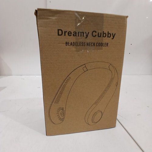 DREAMY CUBBY 3-SPEED PORTABLE HANDS-FREE BLADELESS NECK COOLER FAN WITH 360° COOLING AND RECHARGEABLE BATTERY - 4000MAH - WHITE/GOLD (MODEL: F15) image 5