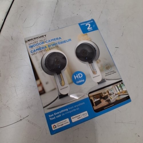 2PK MERKURY SMART WI-FI INDOOR CAMERA 1080P HD - WHITE - (MODEL: MIC-CW248-199W) image 4