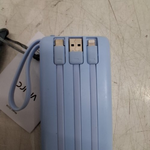 VRURC ULTRA-SLIM PORTABLE CHARGER WITH BUILT-IN CABLES AND LED DISPLAY - USB-C, LIGHTNING, USB-A, AND MICRO USB - 10000 MAH - LIGHT BLUE (MODEL: T1116) image 6